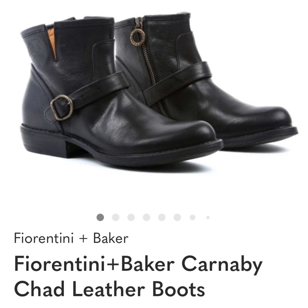 Fiorentini + Baker Carnaby Chad ankle biker motto boot black leather sz 37 US 7